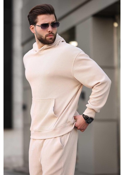 Bej Erkek Sweatshirt Eşofman Takımı E7401 modelleri