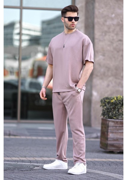 Bej Oversize Kısa Kollu Eşofman Takımı 5954 fiyatları