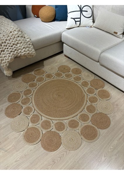 Hasır Jüt Çiçek Desenli Kilim Halı 2025 Koleksiyonu