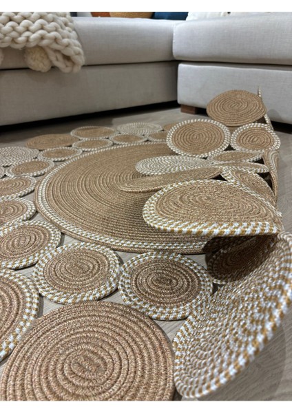 Hasır Jüt Çiçek Desenli Kilim Halı 2025 Koleksiyonu modelleri