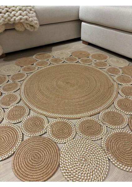 Hasır Jüt Çiçek Desenli Kilim Halı 2025 Koleksiyonu indirimleri