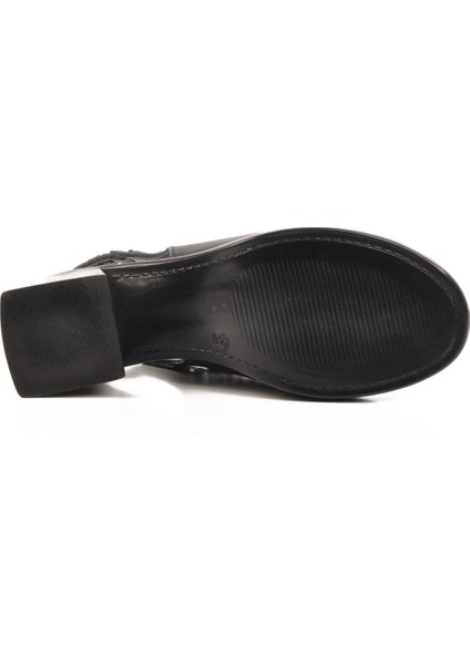 Siyah Hakiki Deri Kadın Sandalet PC-54632 Z indirimleri