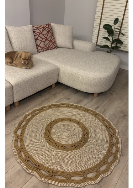 Sarmaşık Model Hasır Görünümlü Jüt Kilim Paspas Halı