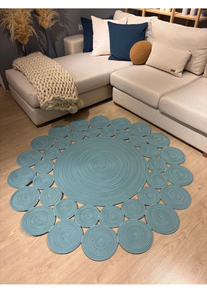 Papatya Hasır Jüt Çiçek Desenli Kilim Halı modelleri