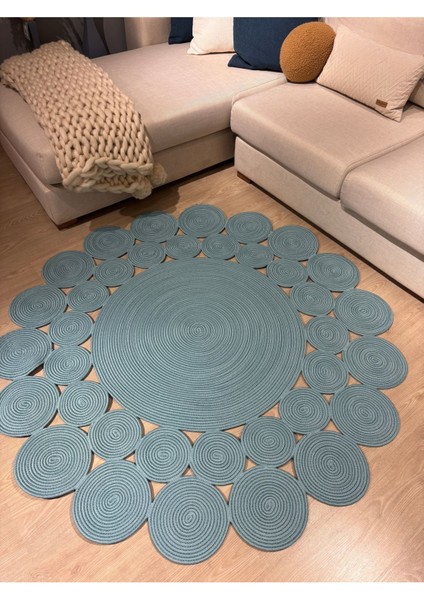 Papatya Hasır Jüt Çiçek Desenli Kilim Halı fırsatları