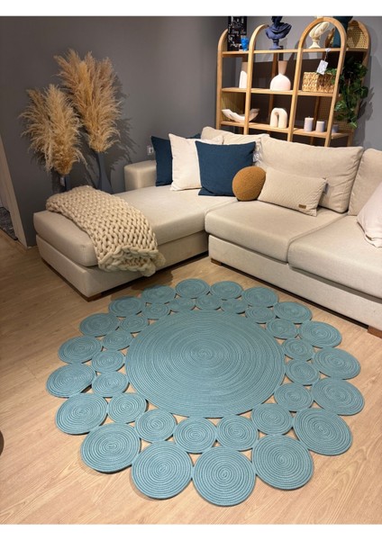 Papatya Hasır Jüt Çiçek Desenli Kilim Halı indirimleri