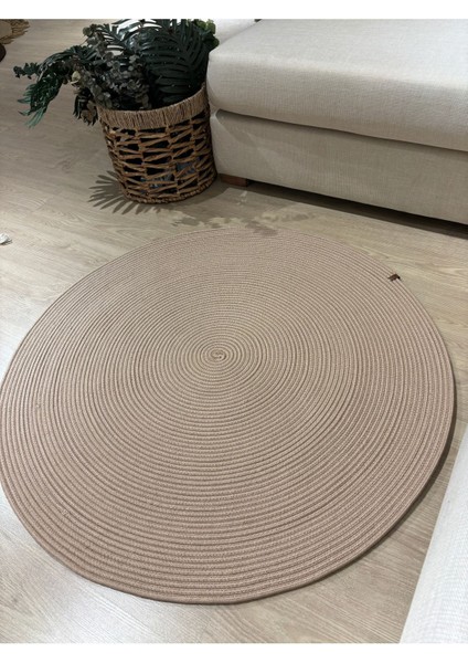 Jüt Yuvarlak Hasır Görünümlü Klasik Halı Kilim fırsatları