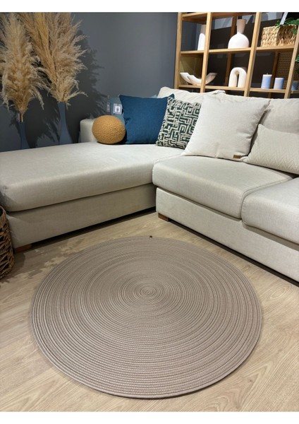 Jüt Yuvarlak Hasır Görünümlü Klasik Halı Kilim indirimleri