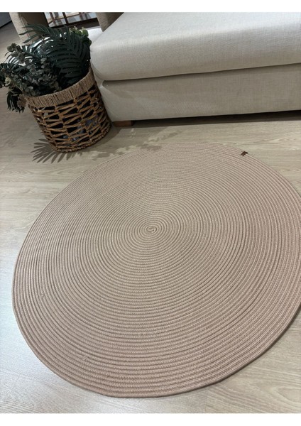 Jüt Yuvarlak Hasır Görünümlü Klasik Halı Kilim