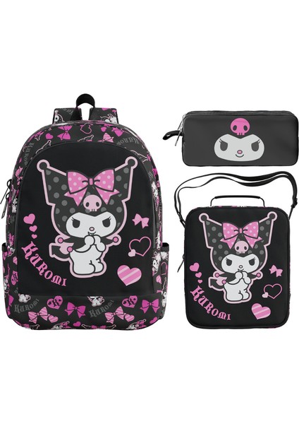 Kuromı Anaokulu Okul Çantası Beslenme Çantası ve Kalem Çantası Seti