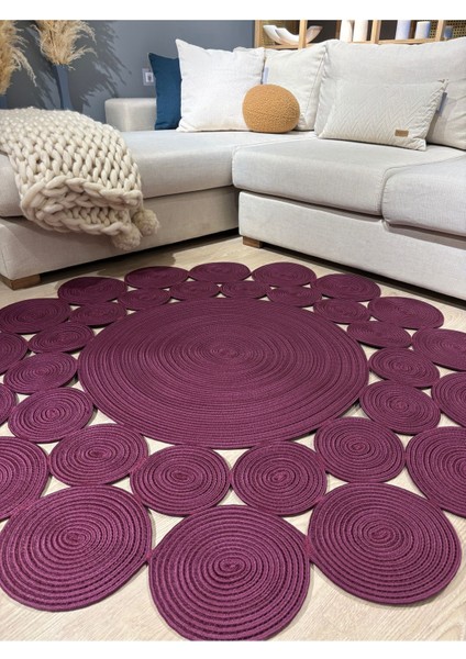 Papatya Hasır Jüt Çiçek Desenli Kilim Halı fiyatları