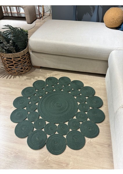 Hasır Jüt Çiçek Desenli Kilim Halı indirimleri