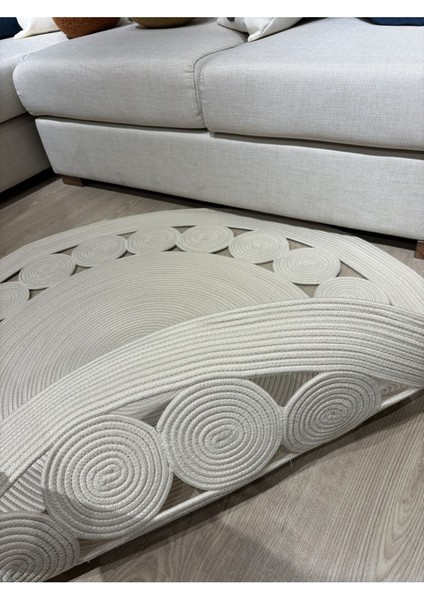 Cookie Yuvarlak Jüt Hasırlı El Örgüsü Kilim Halı fiyatları