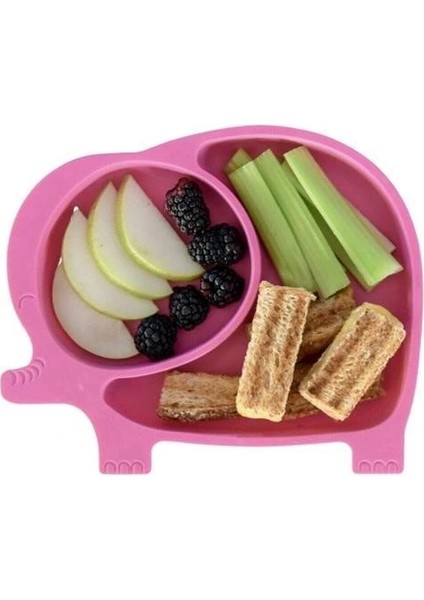 Buffer® Bebek ve Çocuk Için Sevimli Fil Model Desenli Yemek Bebek Mama Kabı Bölmeli Tabak
