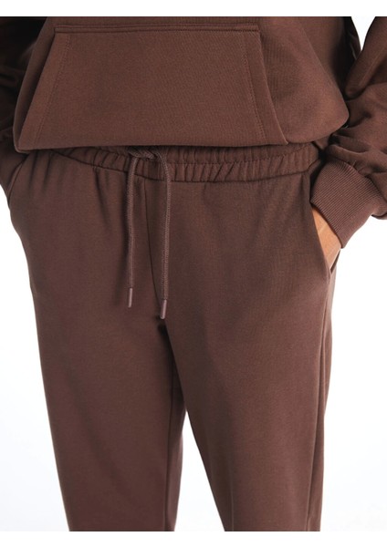 Xsıde Kahverengi Kadın Beli Lastikli Düz Jogger Eşofman Altı modelleri