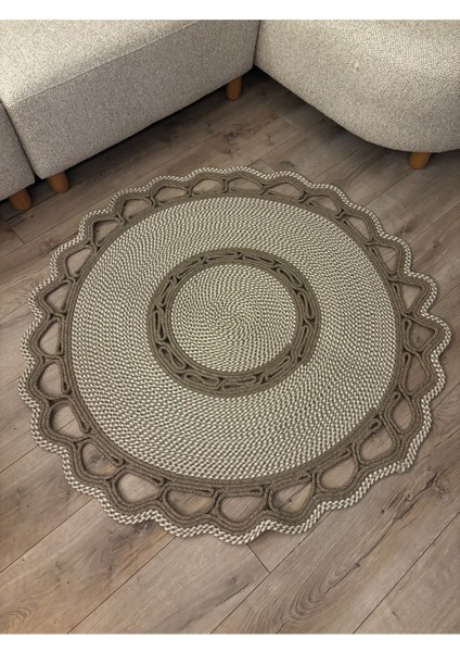 Sarmaşık Model Hasır Görünümlü Jüt Kilim Paspas Halı