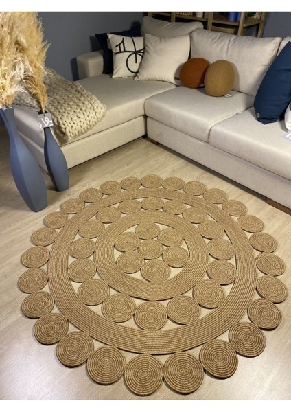 Krizantem Jüt Hasırlı Örgü Kilim