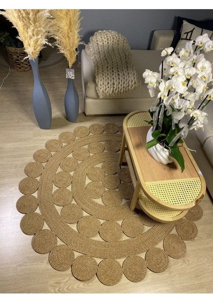 Krizantem Jüt Hasırlı Örgü Kilim modelleri