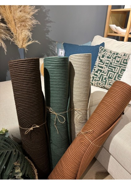 Galileo Oval Jüt Yuvarlak Hasır Görünümlü Klasik Halı Kilim modelleri