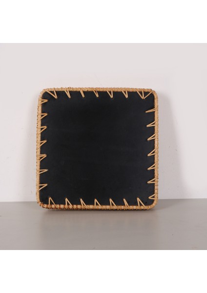 Mylamp Kare Damla 28X28X3 cm Sedefli Rattan Tepsi & Duvar Dekoru fırsatları