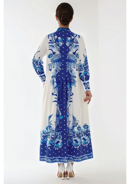 Kadın Baskılı Uzun Kol Modest Elbise Multicolor fiyatları