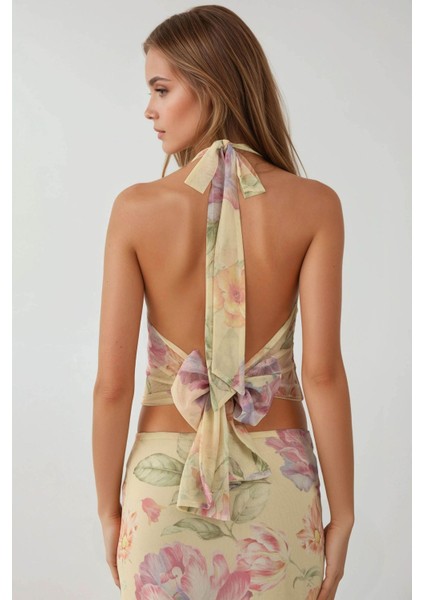 Kadın Choker Yaka Çiçekli Bluz Çok Renkli modelleri