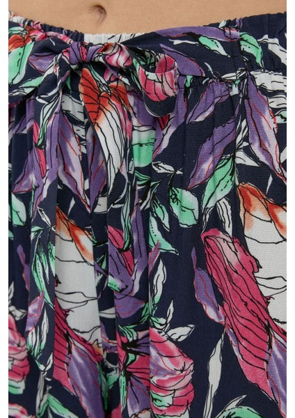 Kadın Çekmece İpli Baskılı Geniş Paça Pantolon Multicolor fırsatları
