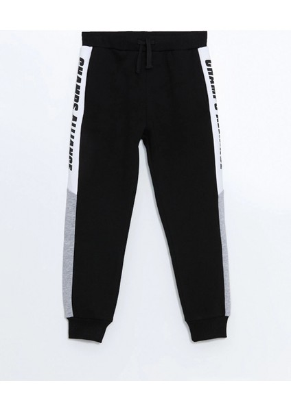 Lcw Kids Siyah Beli Lastikli Erkek Çocuk Kalın Jogger Eşofman Altı