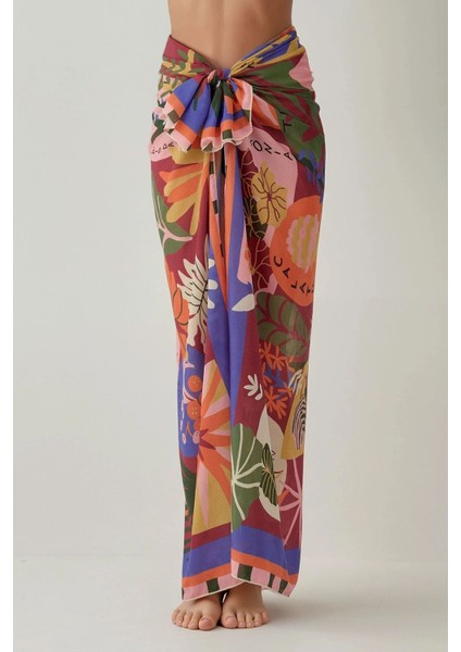 Kadın Desenli Maxi Pareo Multicolor