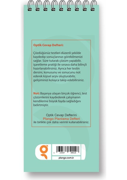 Optik Cevap Defteri Yeşil (4 Adet - 200 Sayfa) Sınava Hazırlık Optik Form Defteri - Plango fırsatları