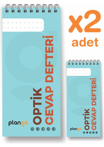 Optik Cevap Defteri Turkuaz (2 Adet - 100 Sayfa) Sınava Hazırlık Optik Form Defteri - Plango