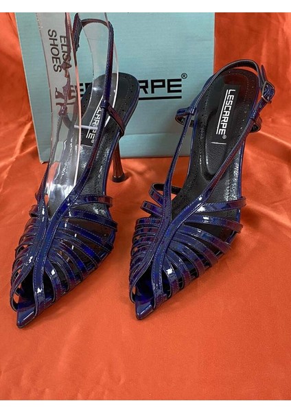 LES06 Lacivert Kadın Topuklu Ayakkabı Stiletto modelleri