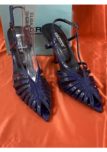 LES06 Lacivert Kadın Topuklu Ayakkabı Stiletto fırsatları
