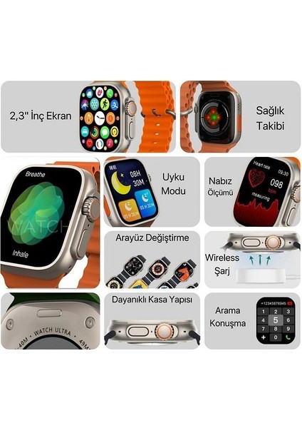 Hx Ultra 2 Suit Max Akıllı Saat | Bluetooth Kulaklık ve 7 Kordon Hediyeli Avantajlı SMARTW4TCH fiyatları