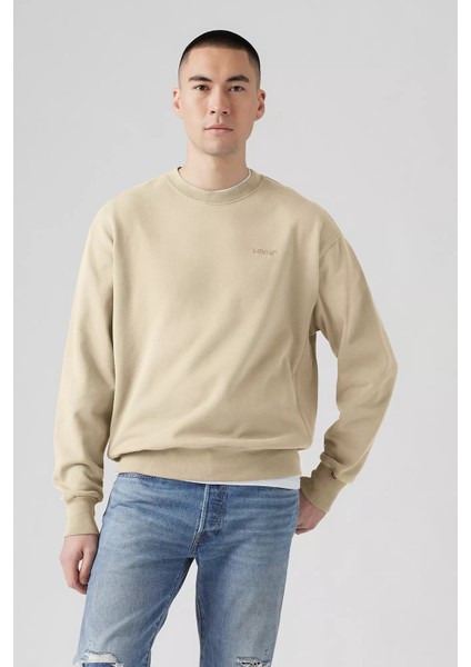 Pamuklu Relaxed Fit Bisiklet Yaka Logolu Sweat Erkek Sweat A9244