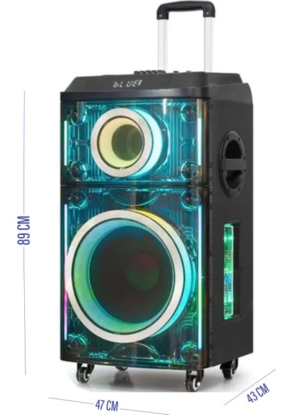12"+1 Tweeter/equalizer Profosyonel Bluetooth Hoparlör 60000WATTS Speaker Çift Mikrofonlu Derin Bass fiyatları