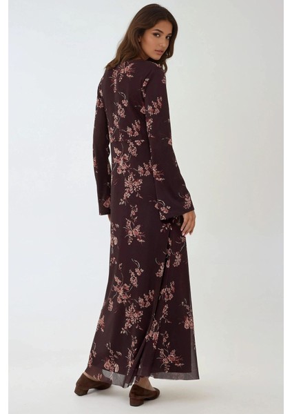 Kadın Çiçek Desenli Modest Elbise Multicolor fırsatları