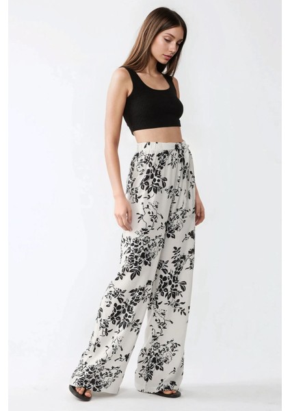 Kadın Geniş Paça Desenli Pantolon Çok Renkli fiyatları