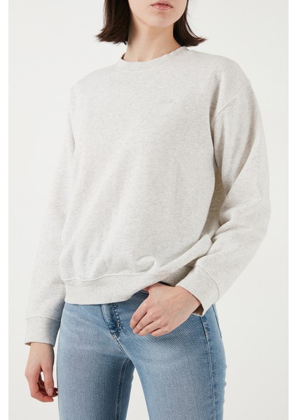 Pamuk Karışımlı Regular Fit Bisiklet Yaka Sweat Bayan Sweat A5942