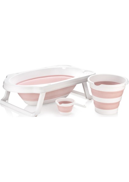 Katlanır Banyo 3'lü Set Pembe
