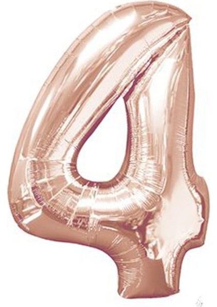 Rakam Folyo Balon 4 Rose Gold Renk 100 cm - 40"