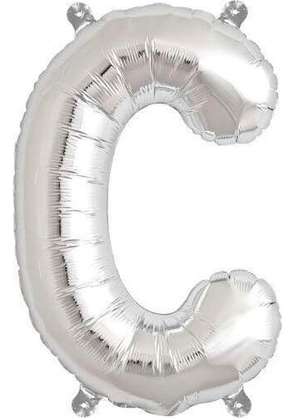 Harf Folyo Balon C Harfi Gümüş Renk 100 cm - 40"