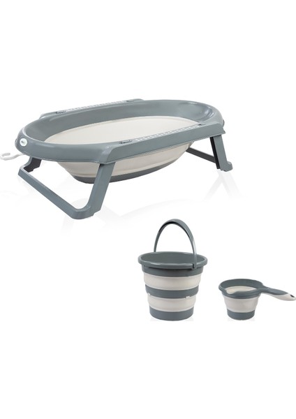 Katlanır Banyo 3'lü Set Gri