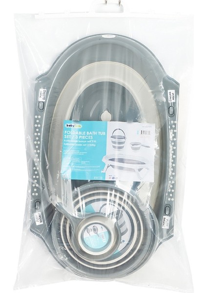 Katlanır Banyo 3'lü Set Gri