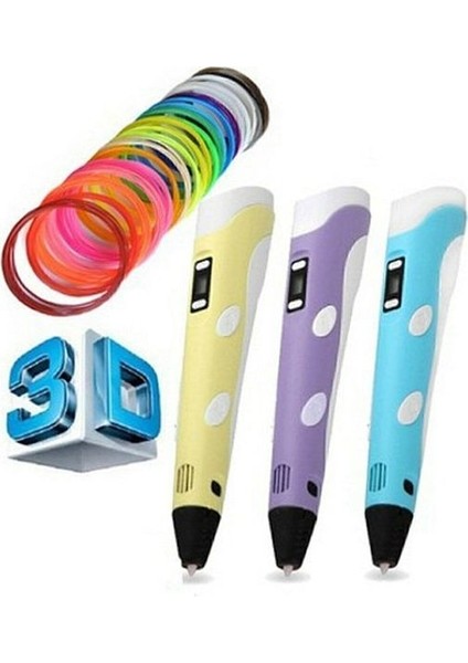 3D Pen Üç Boyutlu Yazıcı Kalem Printer 3 Renk Filament 3D Çizim Kalemi Çizim 3D Yazıcı fiyatları