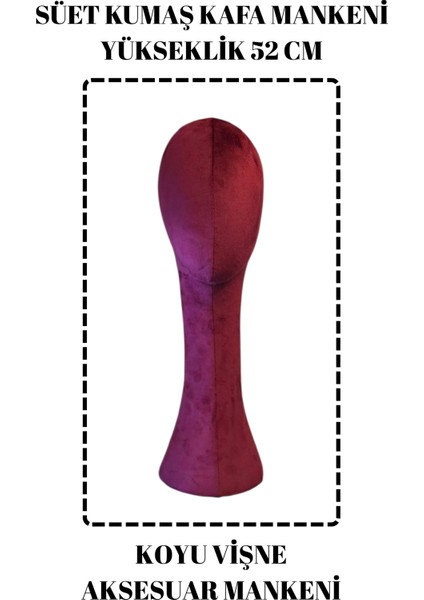 Süet Kumaş Uzun Kafa Mankeni Peruk Mankeni