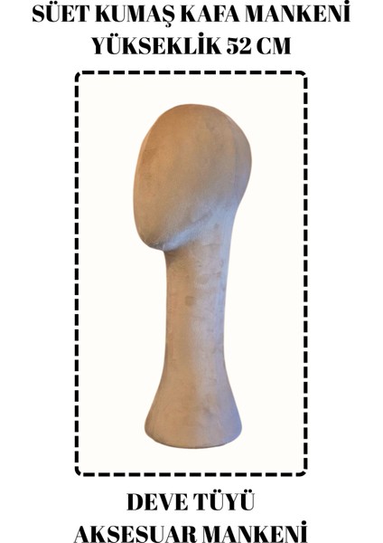 Süet Kumaş Uzun Kafa Mankeni Peruk Mankeni