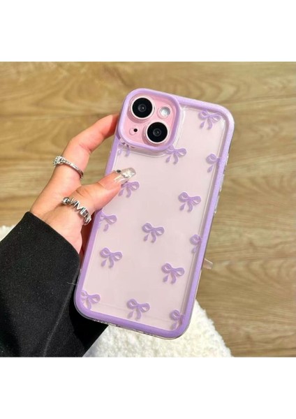 iPhone 13 Uyumlu Premium Fiyonk Tasarımlı Şeffaf Kılıf