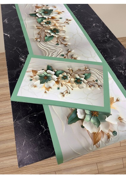 3D Çiçek Desenli Masa Runner & 4’lü Supla Takımı fırsatları
