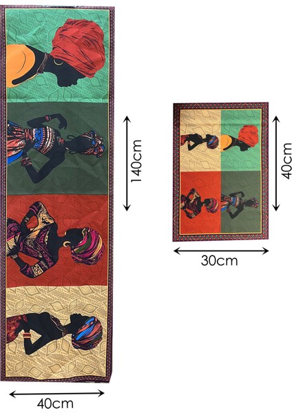 Savana – 3D Kültürel Desenli Masa Runner & 4’lü Supla Takımı fiyatları